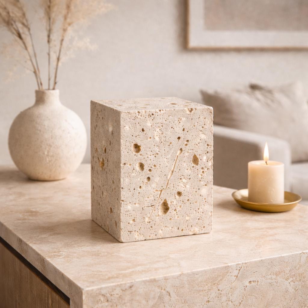 Natural Travertine Stone Blocks – Minimalist Cube Decor