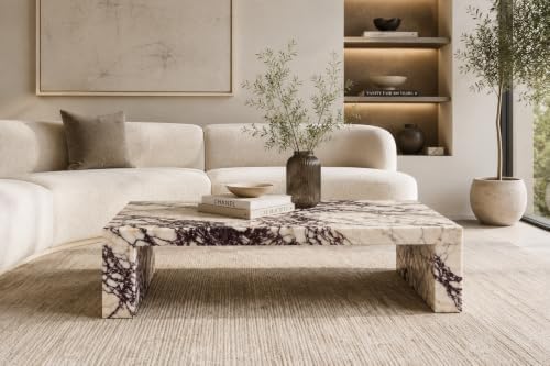 Calacatta Viola marble waterfall coffee table