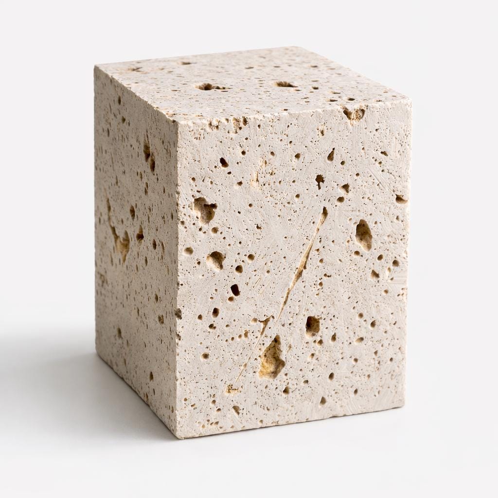 Natural Travertine Stone Blocks – Minimalist Cube Decor