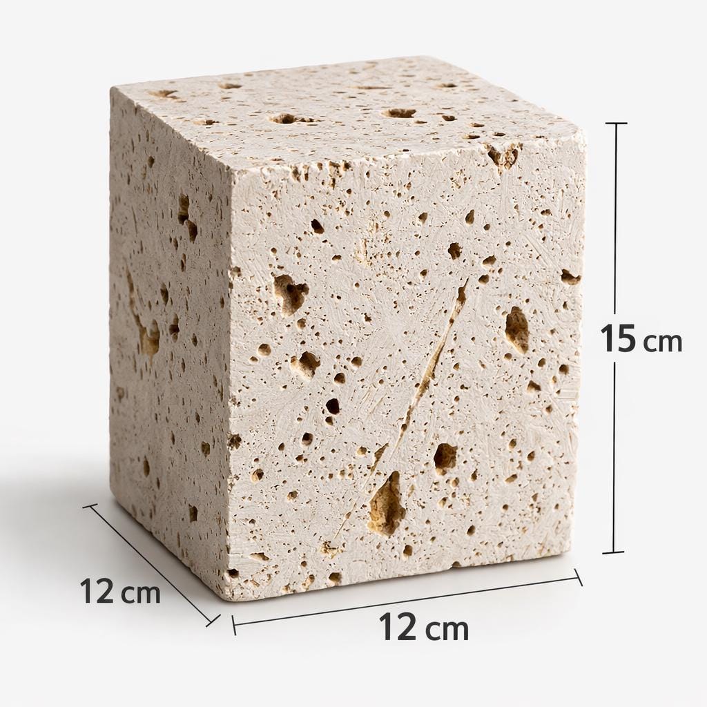 Natural Travertine Stone Blocks – Minimalist Cube Decor