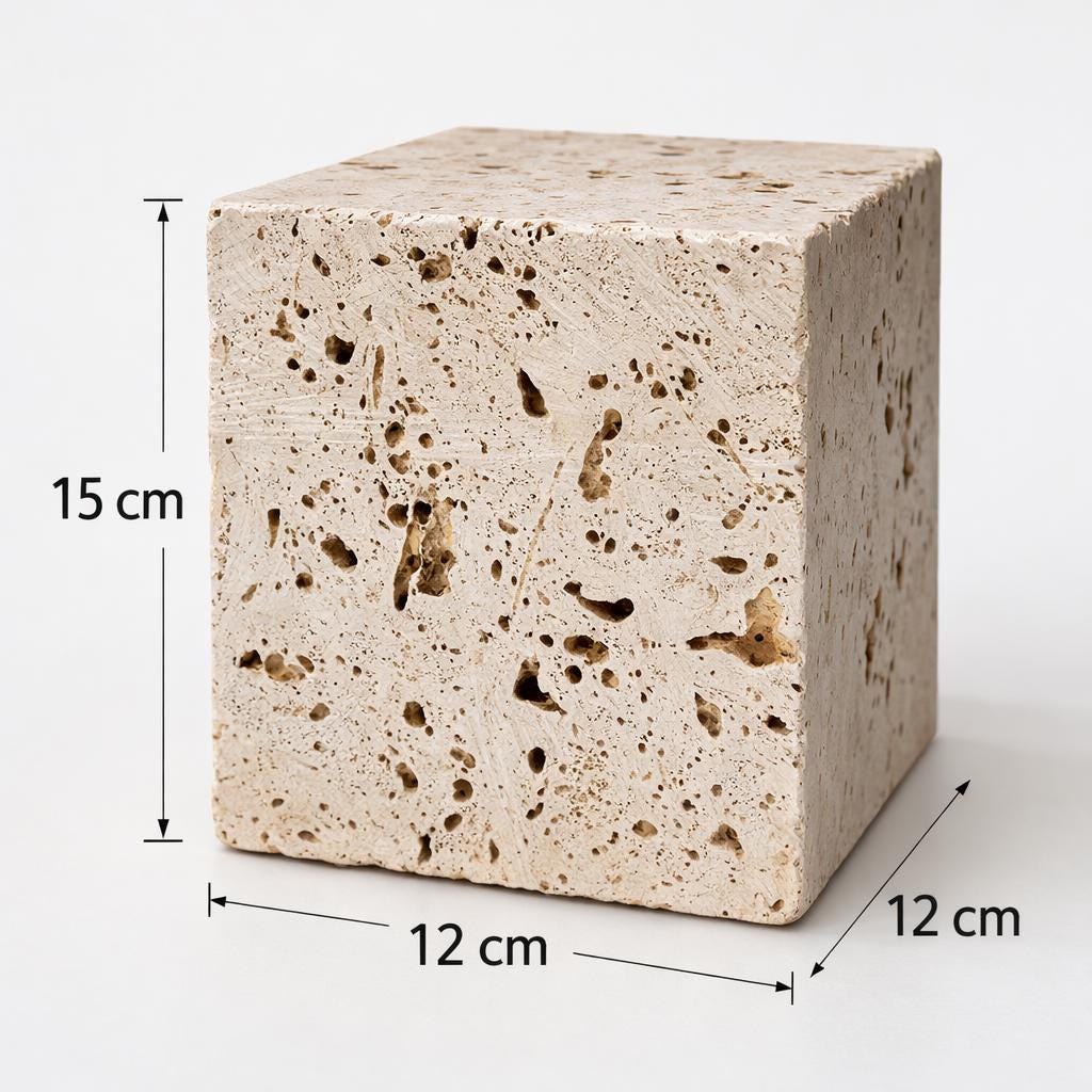 Natural Travertine Stone Blocks – Minimalist Cube Decor