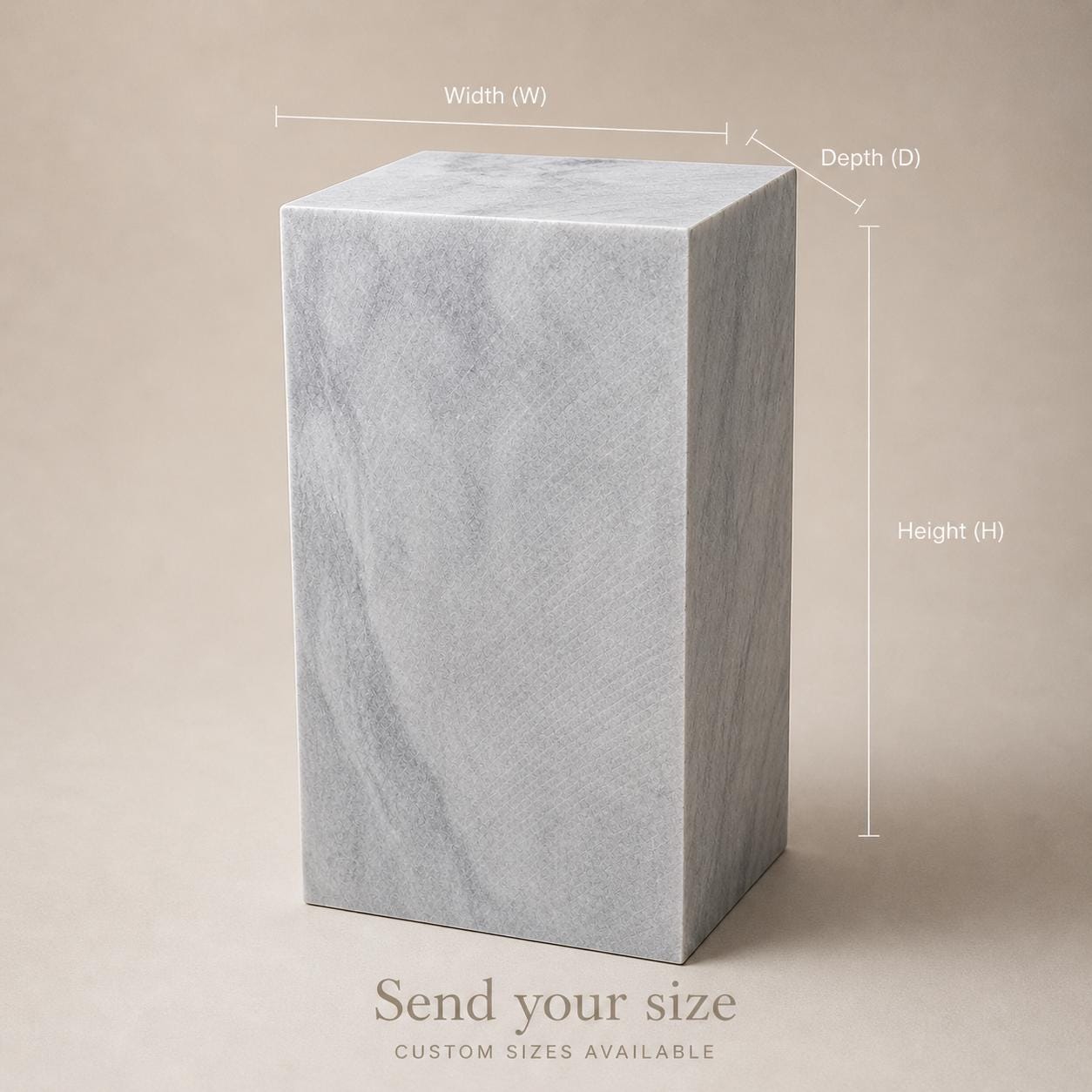 Solid Marble Pedestal, Minimalist Sculpture Display Stand (18x18x35 cm)