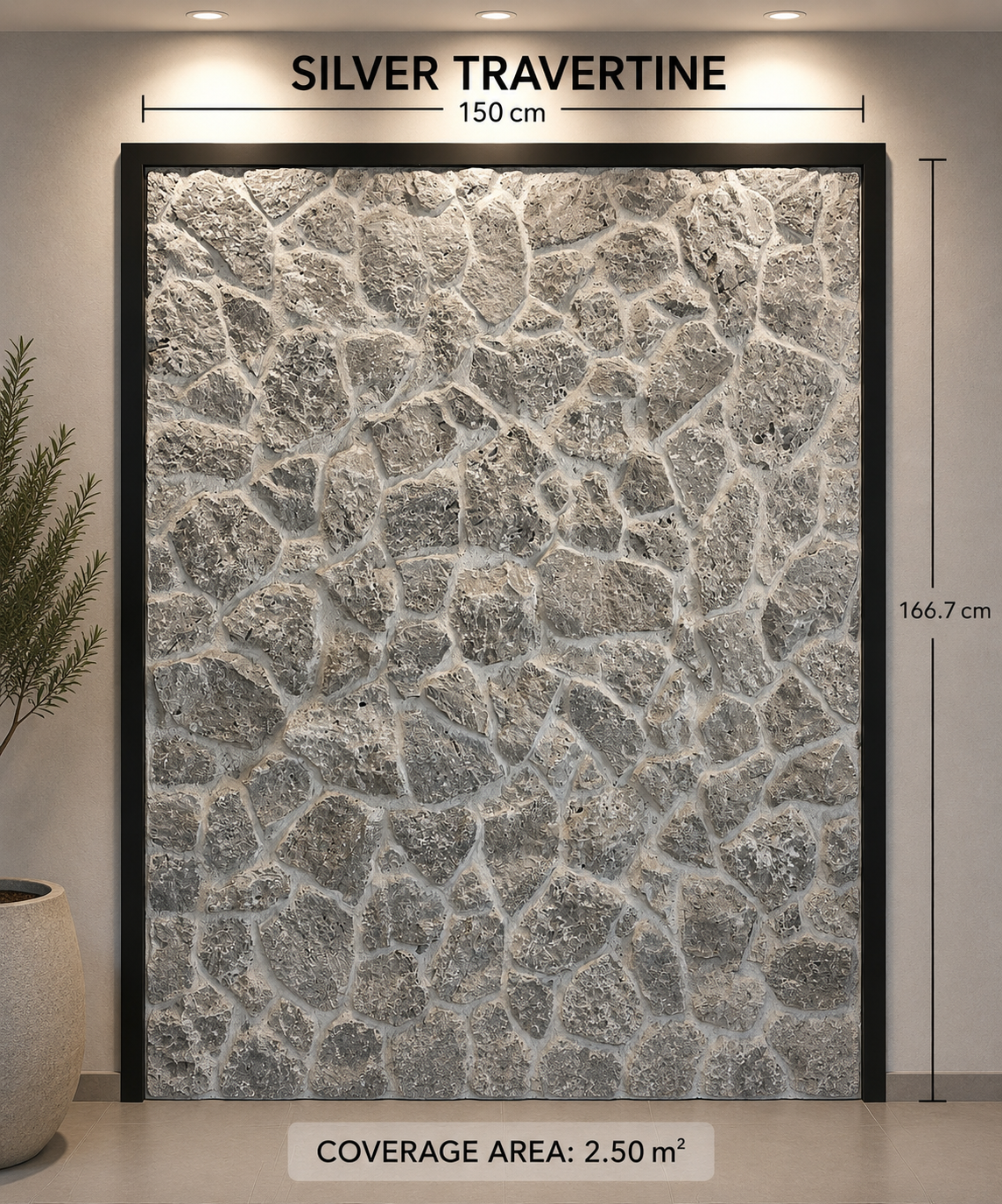 Silver Travertine used in an architectural space