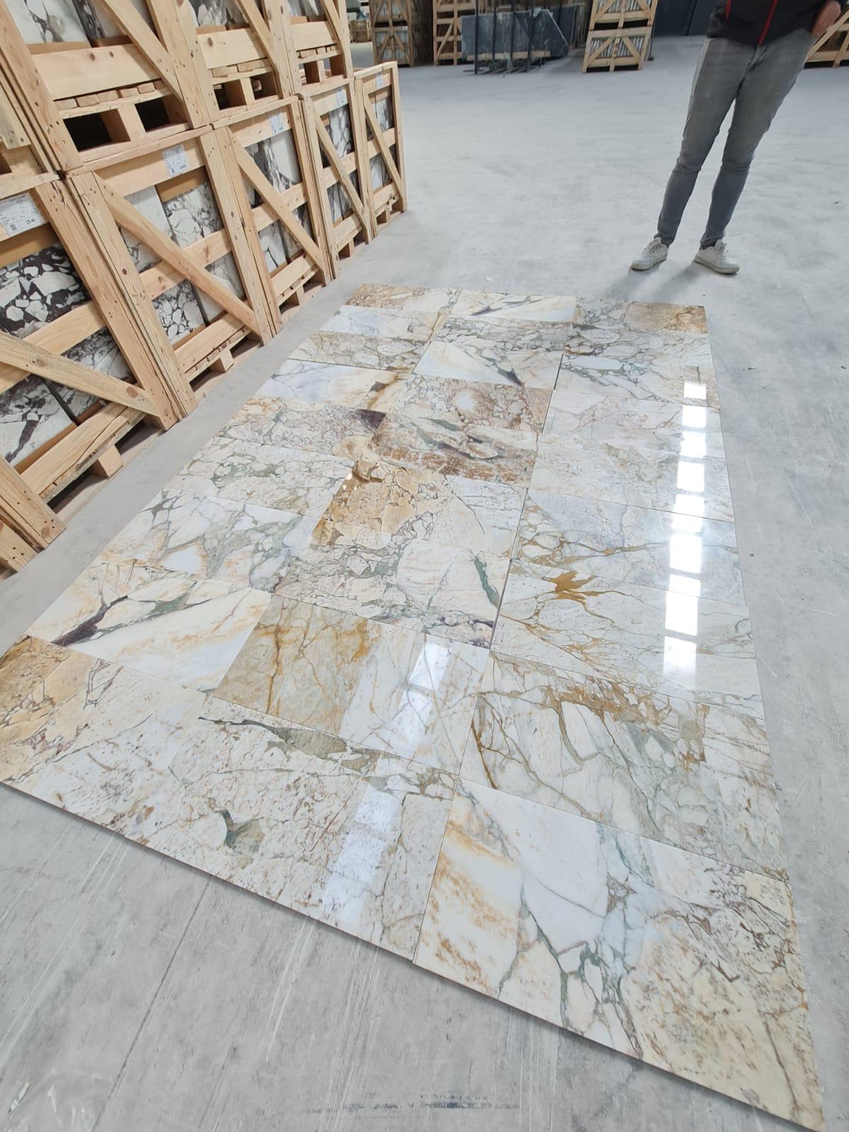 Calacatta Green Gold natural stone tile — detail photo 5