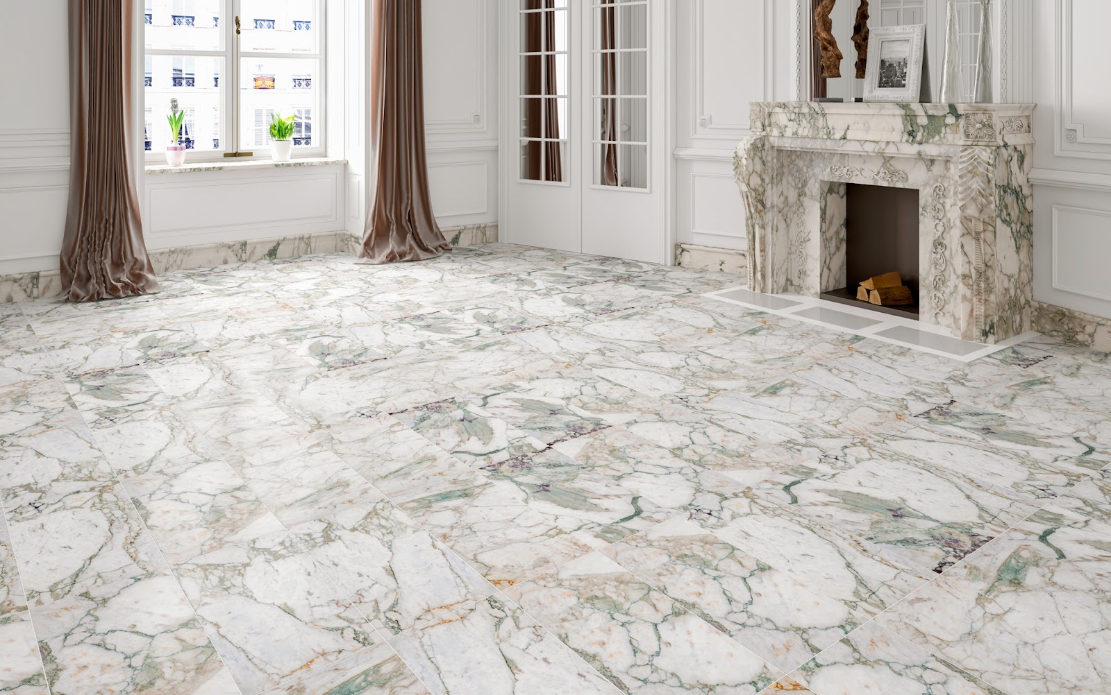 Calacatta Green natural stone tile — detail photo 2