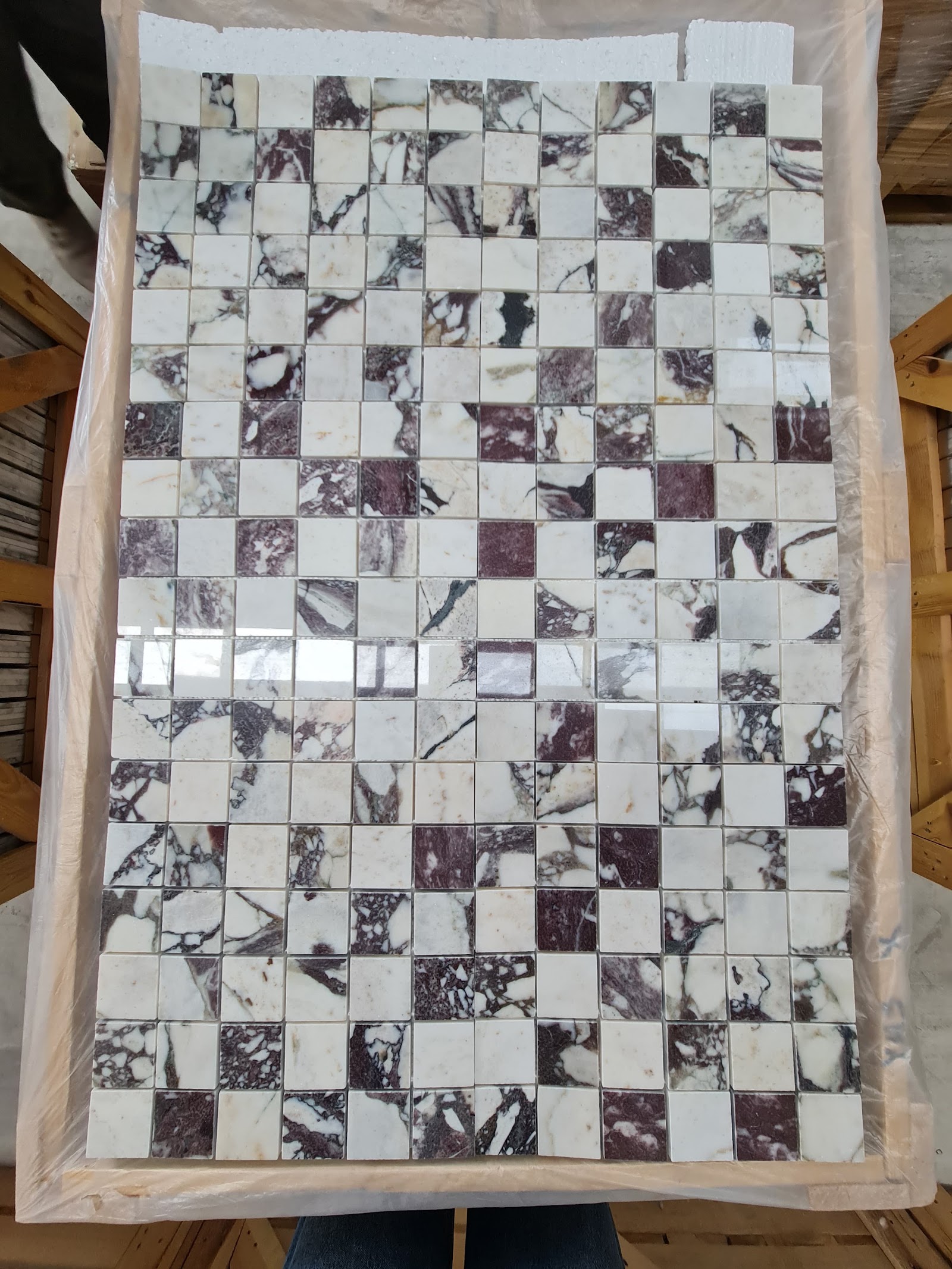 Mosaic · 5x5 Square natural stone mosaic — detail photo 2