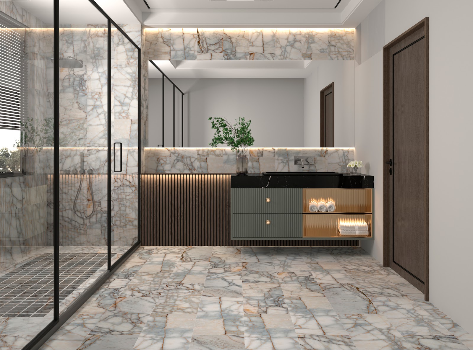 Calacatta Venato Gold natural stone tile — surface and veining