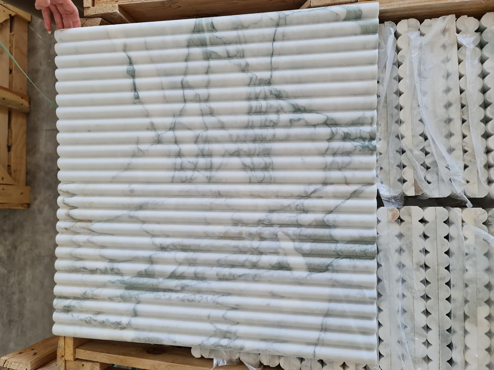 Bamboo natural stone tile — surface and veining